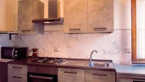 费尔蒂利亚PM Villa Arenosu Guest House的厨房配有水槽和炉灶 顶部烤箱