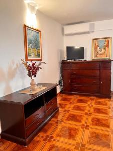 法扎纳Apartments Zukanovic的客厅配有梳妆台和电视机