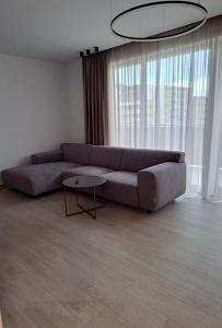 布拉索夫JAD - Luxury - 3 Room Apartments - Urban Plaza的客厅配有沙发和桌子