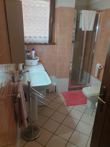圣特雷莎加卢拉Santa Teresa - Verdemela的浴室配有卫生间、盥洗盆和淋浴。