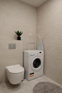 派尔努Vesiroosi Apartments - Apartment 2的一间带洗衣机和卫生间的浴室
