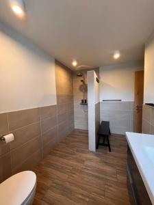 埃尔瓦尔德Chic lodge-apartments的一间带卫生间和水槽的浴室