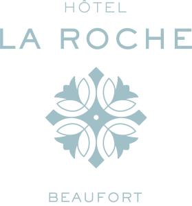 博福特Hôtel de la Roche的带有心境的酒店度假胜地的标志和酒店娱乐的词条