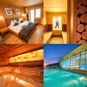 萨尔巴赫TALHEIMER Grias di & Hoamat since 1958 inklusive Therme TAUERN SPA & Jokercard的一张酒店客房的照片,里面设有一个游泳池