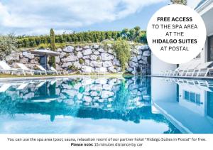 梅拉诺Palm Loggias Meran的游泳池酒店广告