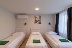 阿利图斯迪巨吉亚酒店的带窗户的客房内的两张床