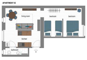 卢布尔雅那NEW G&P Villa - Free Parking的房屋的平面图