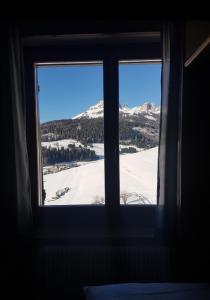 莫埃纳西亚萨阿尔皮纳休闲酒店的窗户享有雪覆盖的山脉美景