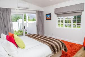 斯泰伦博斯Sunset Farm Stellenbosch的一间卧室设有一张床和一个窗口