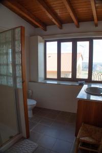 绍塞列vivienda turistica EL PATIO的一间带卫生间、水槽和窗户的浴室