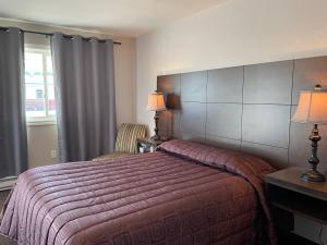圣斯蒂芬温森汽车旅馆的酒店客房设有床和窗户。