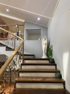 康塞普西翁德阿塔科La casa de luz的一座带雕像的房子里的楼梯