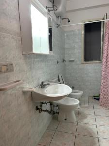 佩斯基奇Villa Ialillo的一间带水槽和卫生间的浴室