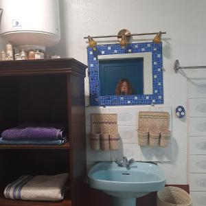 迭戈苏瓦雷斯Les Alizés的一间带水槽和镜子的浴室