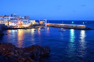 阿布里斯B&b paraiso tenerife的夜间在水中乘船欣赏海港景色