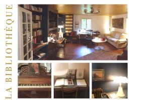 格里莫Villa Mon Amour à Grimaud的客厅和带沙发的客厅的两张照片