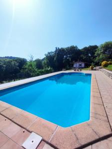 Santa AnaBasoeta的庭院里的一个大型蓝色游泳池