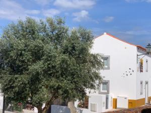 奥比多斯adubai Obidos的前面有一棵树的白色房子