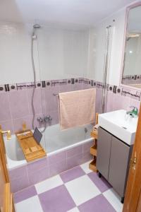 佩德罗－贝尔纳多Casa Rural El Burrito de Gredos的带浴缸和盥洗盆的浴室