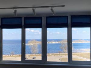 切尔卡瑟1-к квартира люкс з видом на Дніпро的从窗户可欣赏到海景