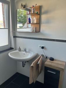 Sunnyside Hasloh的一间带水槽和镜子的浴室
