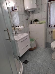 万塔西西Apartman Iva - Vantačići的一间带水槽和卫生间的小浴室