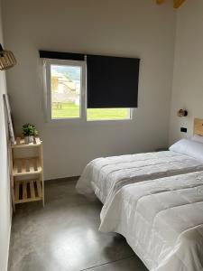 库迪列罗Apartamentos Aronces的一间卧室设有两张床和窗户。