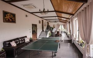 普特纳Casa Isabela的客厅配有乒乓球桌
