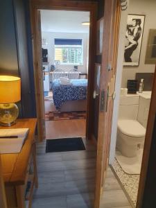 布里斯托Exclusive use of Garden Room!!的浴室设有通往卧室的门。