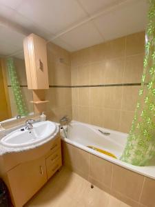 埃尔韦尔赫尔appartement bord de mer 15 mn de Dénia的浴室配有盥洗盆和浴缸。