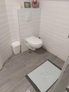 采蒂涅Lučić GUESTHOUSE的白色的浴室设有卫生间和水槽。