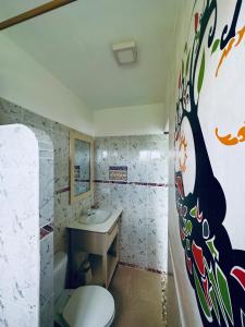 洛佩斯港CASA MOSAICO的一间带卫生间和水槽的浴室
