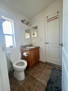 二十九棕榈村Bodhi House, Joshua Tree National Park的一间带卫生间和水槽的浴室