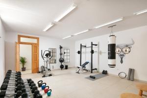 BurićiResidence Pietre d'Istria - with private service的健身房,里面设有许多健身器材