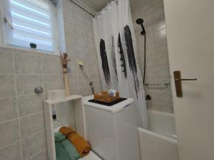 KaranacARKI, KUĆA ZA ODMOR的带淋浴、盥洗盆和淋浴的浴室