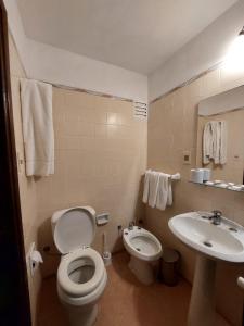 特玛斯德戴曼卡尔达斯戴曼酒店的一间带卫生间和水槽的浴室