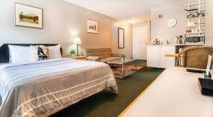 坎莫尔山景旅馆的一间卧室设有一张床和一间客厅。