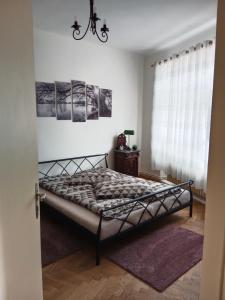 尼萨河畔亚布洛内茨Apartmán Pražská的卧室配有一张床
