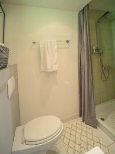 卡鲁扎Chata Laci na Kamenci的浴室配有白色卫生间和淋浴。