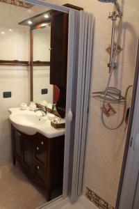 泰尔莫利B&B Colle Sul Mare的一间带水槽和淋浴的浴室