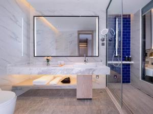 贺州凯里亚德酒店(贺州万达广场店)的一间带水槽和镜子的浴室