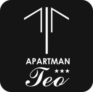 斯拉沃尼亚布罗德Apartman TEO的黑白的标牌,写有字母t和文字的帕特里安利