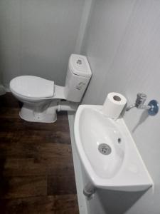穆拉Karavan Kır Evi的浴室配有白色卫生间和盥洗盆。