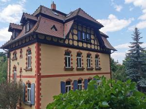 RochlitzApartment in Villa Rochlitz的顶部有 ⁇ 帽屋顶的房子
