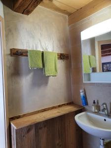 LajouxAu Château的一间带水槽和镜子的浴室
