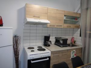 罗达La casa di mezzo的小厨房配有炉灶和冰箱