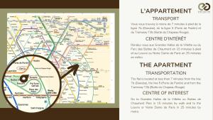 巴黎Lovely appartment - Buttes Chaumont-ParisZenith的一张带有放大镜的巴黎地铁地图