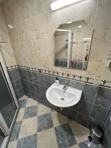 大特尔诺沃Апартамент за гости ТРАПЕЗИЦА МАК的一间带水槽和镜子的浴室