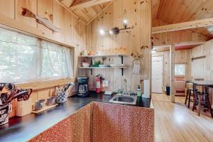 Otter CreekDavis Cabin的厨房配有水槽和台面