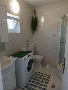 日列岛CAPTAIN'S Holiday HOUSE的一间带洗衣机和卫生间的浴室